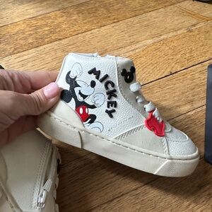 Zara White and Red Sneakers with Mickey Mouse Design
